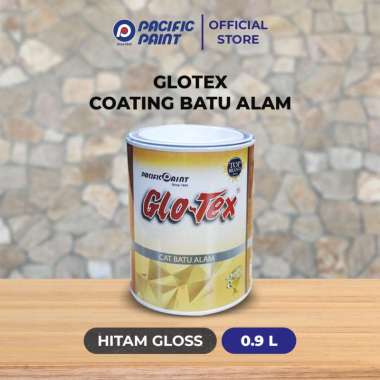 Glotex Coating Batu Alam-Cat Permukaan Batu Alam-HITAM GLOSS-0.9liter HITAM GLOSS