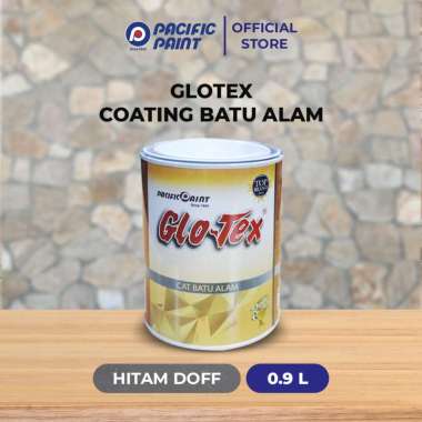Glotex Coating Batu Alam-Cat Permukaan Batu Alam-HITAM DOFF-0.9liter HITAM DOFF