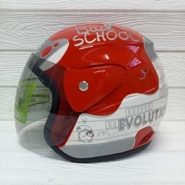 HELM EVOLUTION NOTES REVOLUTION RED HALF FACE TERMURAH MODEL GM EVO