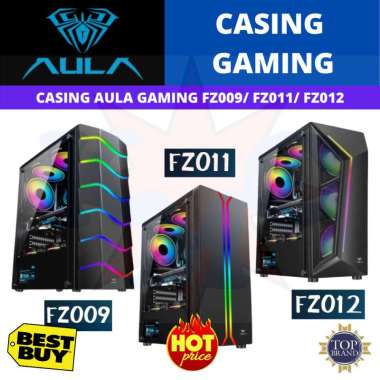 Casing CPU PC Gaming AULA Micro ATX/ATX RGB TANPA PSU FZ012