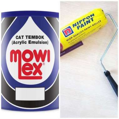 MOWILEX E100 PUTIH INTERIOR 20liter PAIL + Roll Kuas Nippon