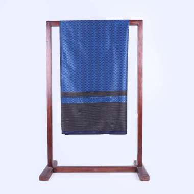 Kain Batik BHS Excellent Motif Jacquard Warna Biru Hitam