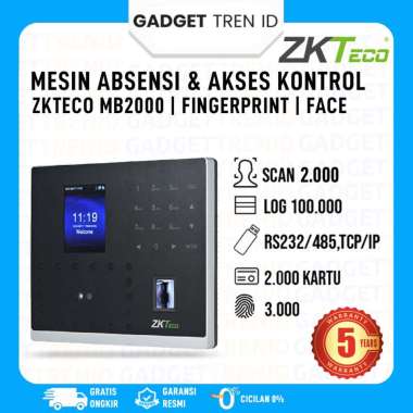 Mesin Absensi & Akses Kontrol Wajah MB2000 | Fingerprint Absensi Proxy Mifare Bergaransi Tanpa RFID