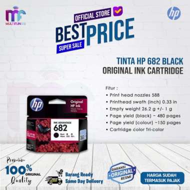 Tinta HP 682 Black Original Ink Cartridge For 2335 2336 2337