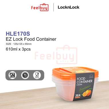 Locknlock EZ Lock 610ML/3pcs (HLE170S) Food Container Jeruk