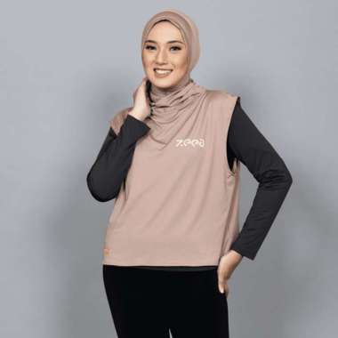 Zeea Outer Sport Hijab Panjang Polos Kerudung Sport Olahraga Dagli hitam