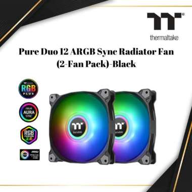 Thermaltake Pure Duo 12 ARGB Sync Radiator Fan (2-Fan Pack) Black | CL-F115-PL12SW-A