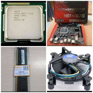 Paket Processor Intel Core i7 LGA 1155 + Mainboard Varro H61 NVME + RAM 8Gb