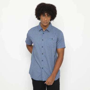 POLICE Kemeja Printing Slim Fit Pria Biru M