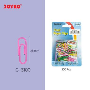 Klip Kertas / Paper Clip Vinyl Warna Warni - Joyko MURAH
