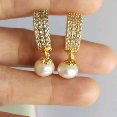 Anting Mutiara Asli Mutiara Air Tawar Lombok