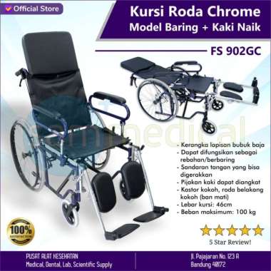 Kursi Roda Chrome Model Baring Kaki Naik FS 902GC