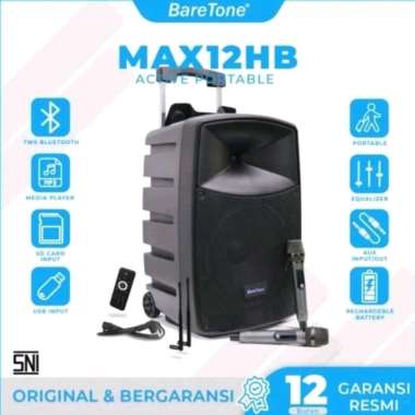 Paket Speaker Aktif Karaoke Baretone 12 Inch Max12Hb Portable Original