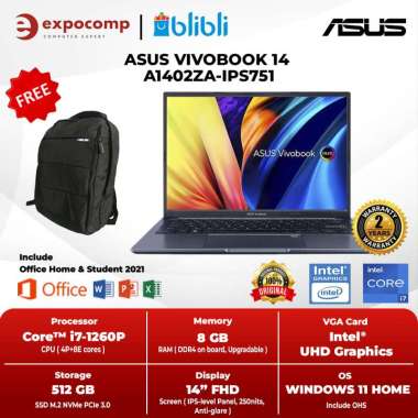 ASUS VIVOBOOK 14 A1402ZA-VIPS751 BLUE CORE i7-1260