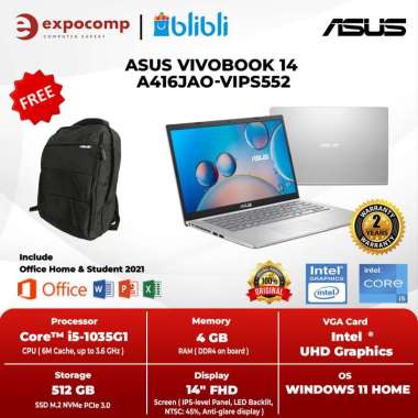 ASUS VIVOBOOK 14 A416JAO-VIPS552 SILVER CORE i5-1035G1