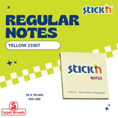 Stick'n Regular Notes 21007 (3 X 3) Pastel Yellow