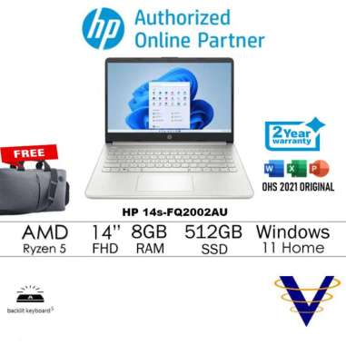 Laptop HP 14s fq2002AU Ryzen 5-5626U 8GB/512SSD/VEGA7/W11+OHS/14" IPS