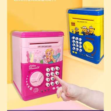 OEM ONE-M278 Celengan Mainan ATM Brankas Karakter Astronot Fingerprint Bank Mesin / Celengan Kode Si