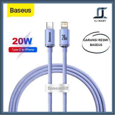 KABEL DATA IPHONE BASEUS CABLE TYPEC TO LIGHTNING FAST CHARGING PD 20W Hitam 2M