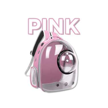 Goto Venus Tas Ransel Kucing Astronot Gendong Pet Cargo Transparan PINK