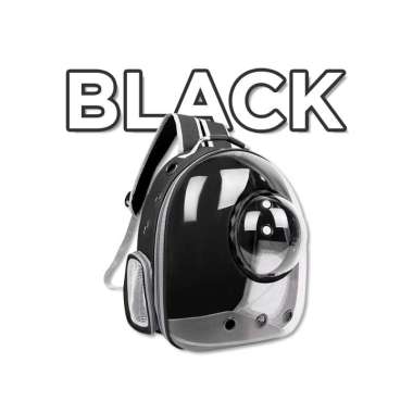 Goto Venus Tas Ransel Kucing Astronot Gendong Pet Cargo Transparan BLACK