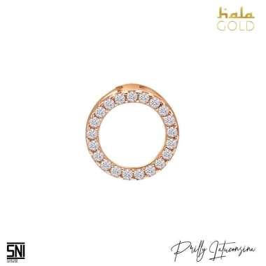 Liontin Hala Gold Prilly Inisial Huruf O Elegant Emas Asli