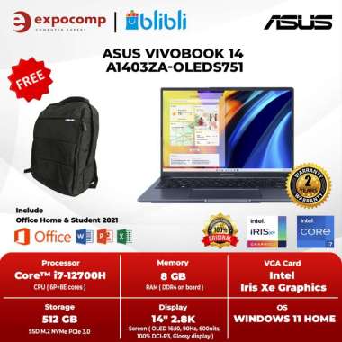 ASUS VIVOBOOK 14 A1403ZA-OLEDS751 BLUE CORE i7-12700