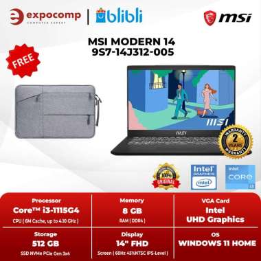 MSI MODERN 14 9S7-14J312-005 BLACK CORE i3-1115G4