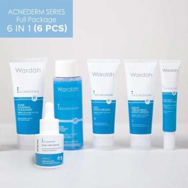 Paket Wardah Acnederm Series Complete Package - Paket Acne Skin Care 6 in 1 (6pcs)