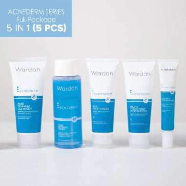 Paket Wardah Acnederm Series Complete Package - Paket Acne Skin Care 5 in 1 (5pcs)