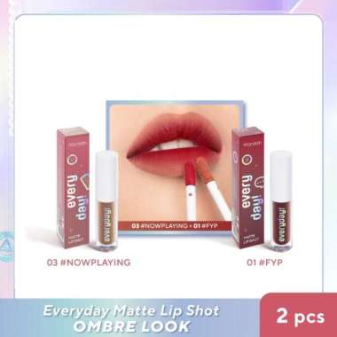Wardah Everyday Matte Lip Shot - Lipstik Cair Wardah Ombre 03&01