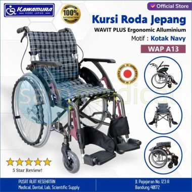 KAWAMURA Kursi Roda Ergonomic WAVIT PLUS WAP A13 Kotak Navy kotak navy