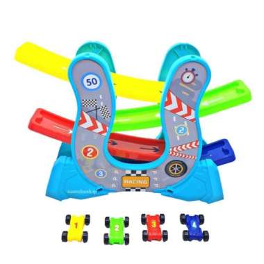 4 layers ramp racer car track sliding car toy mainan anak seluncuran
