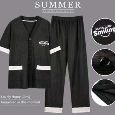 READY SETELAN BAJU SALUR IMPORT WANITA LENGAN PENDEK CELANA PANJANG CP1