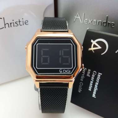 Jam Tangan Wanita ALEXANDRE CHRISTIE Original AC DiGi AC 9222 LH BLACK ROSEGOLD