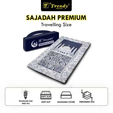 Trendy Sajadah Premium - Busa Rebonded, Anti Slip, Dalam Tas Dengan Tas
