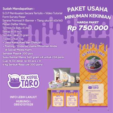 Paket Usaha Minuman Paket Bahan Tanpa Booth Es Kepal Taro Kemitraan Usaha Minuman Kekinian