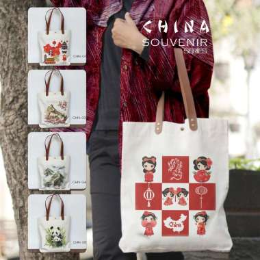 Totebag Souvenir China Tas Kanvas oleh oleh China  CHN-04