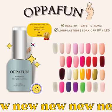 OPPAFUN Kutek UV LED Nail Art GEL POLISH 10 mL Sehat Halal Muslimah Tidak Mengandung Bahan Kimia Soa
