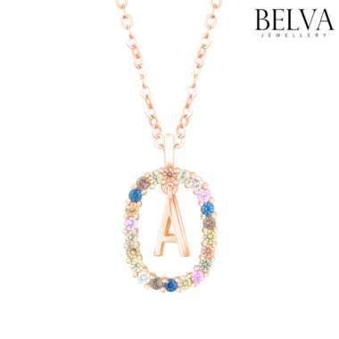 Kalung Berlian Inisial - Kalung Huruf Sapphire - Belva Jewellery Huruf M