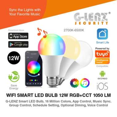 G-LENZ SECURITY SMART BULB LED WIFI 12 WATT | BOHLAM LED WIFI 12 WATT RGB