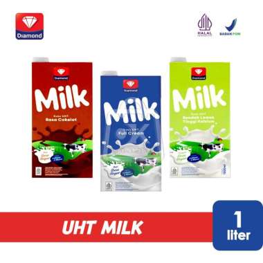 DIAMOND Milk Susu UHT Full Cream 1000 ml Full Cream Biru