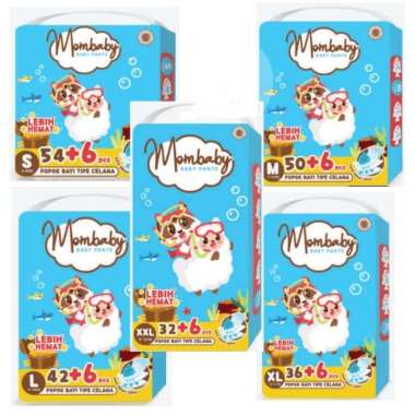 MOMBABY POPOK CELANA / BABY PANTS S54+6 / M54+6 / L42+6 / XL36+6 / XXL32+6 M54+6