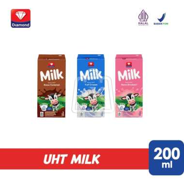 Promo Harga Diamond Milk UHT Strawberry 200 ml - Blibli