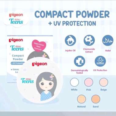 Pigeon Teens Compact Powder UV Protection Bedak Padat Pink
