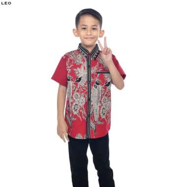Evercloth Leo Kemeja Batik Anak Cowok Couple Family Set Baju Anak SIZE 2