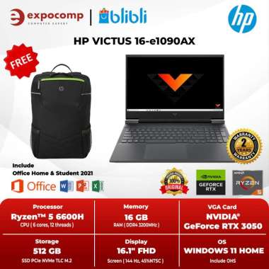Hewlett-Packard HP VICTUS 16-e1090AX RYZEN 5 6600H RTX 3050 4GB 16GB