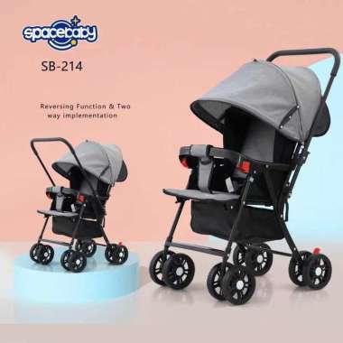 [TERMURAH BAMS] FREE BUBBLEWRAP STROLLER SPACEBABY SB 214 STROLLER BAYI 3 POSISI HADAP DEPAN BELAKAN
