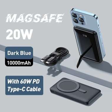 BASEUS WIRELESS STAND POWER BANK MAGNETIC MAGSAFE 20W FAST CHARGING 10000MAH Dark Blue