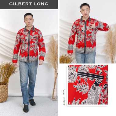 Evercloth Gilbert Long Kemeja Batik Pria Lengan Panjang Cheongsam Changsan JUMBO